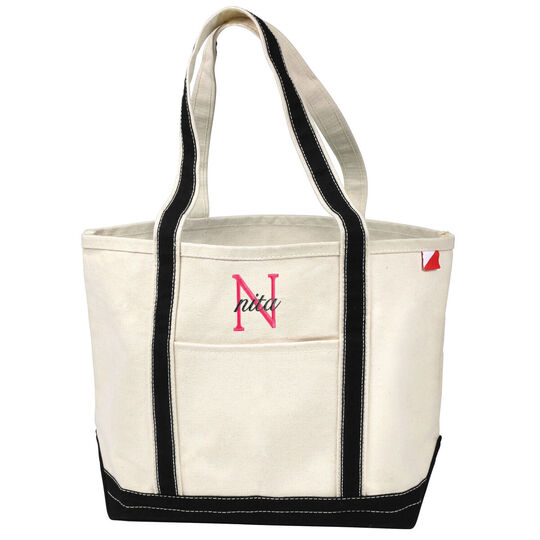 Nantucket Deluxe Tote Bag with Black Trim